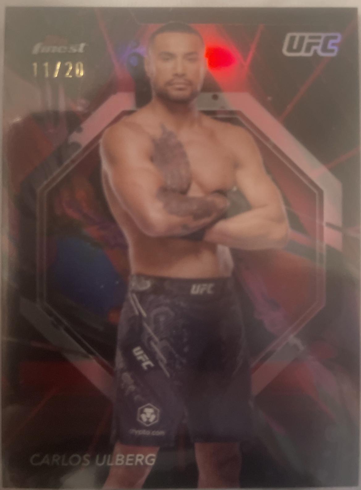 Carlos Ulberg 2024 Topps Finest UFC Base Common #18 Red Black Vapor Refractor