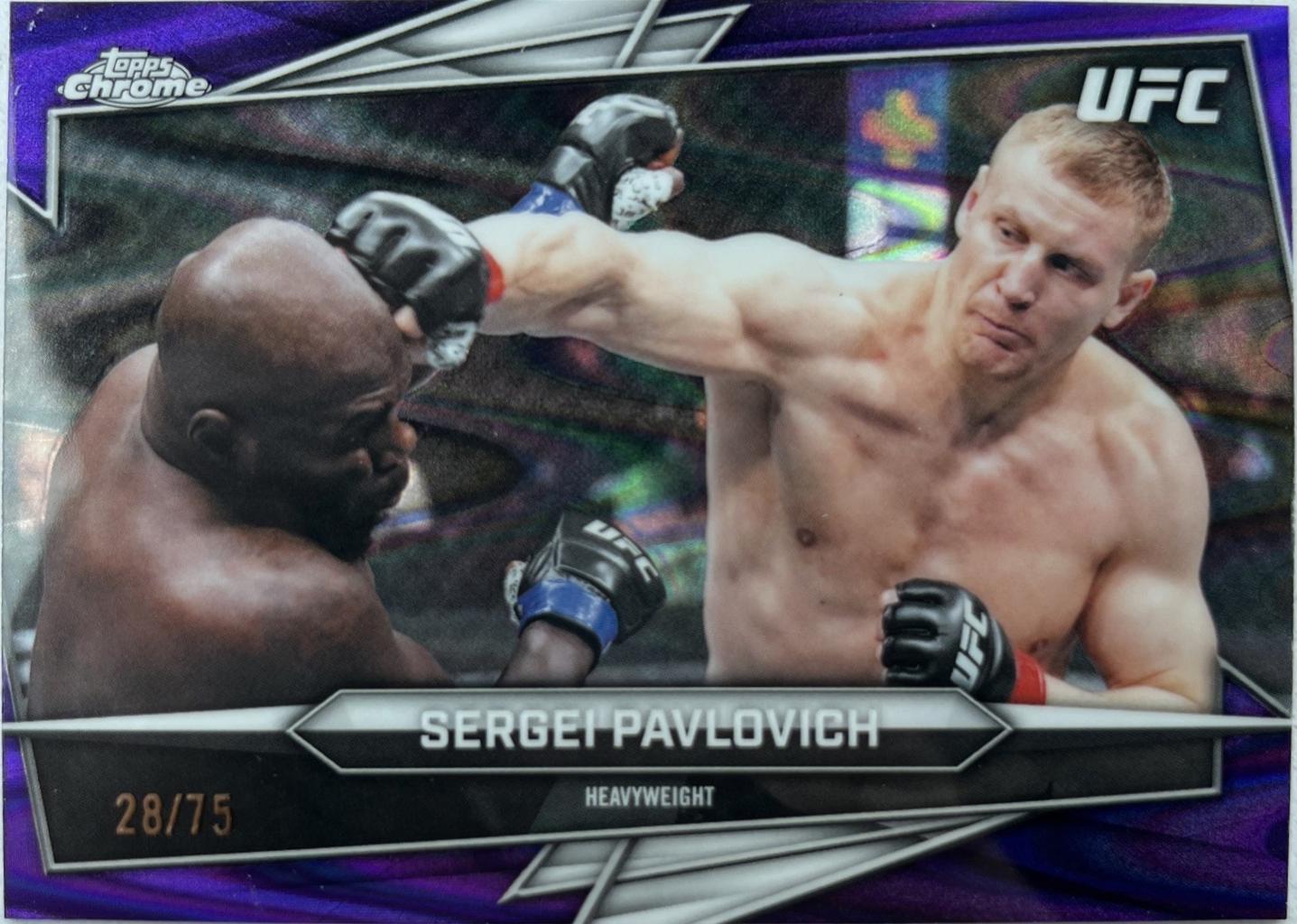 Sergei Pavlovich 2026 Topps Chrome UFC Base #84 Purple Ray Wave Refractor
