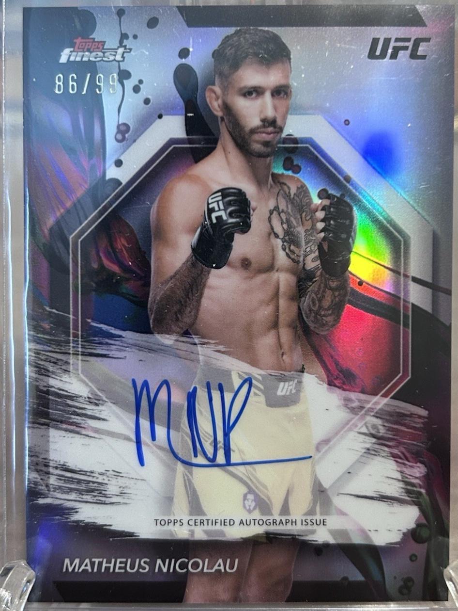 Matheus Nicolau 2024 Topps Finest UFC Finest Autographs #FA-MNU Refractor