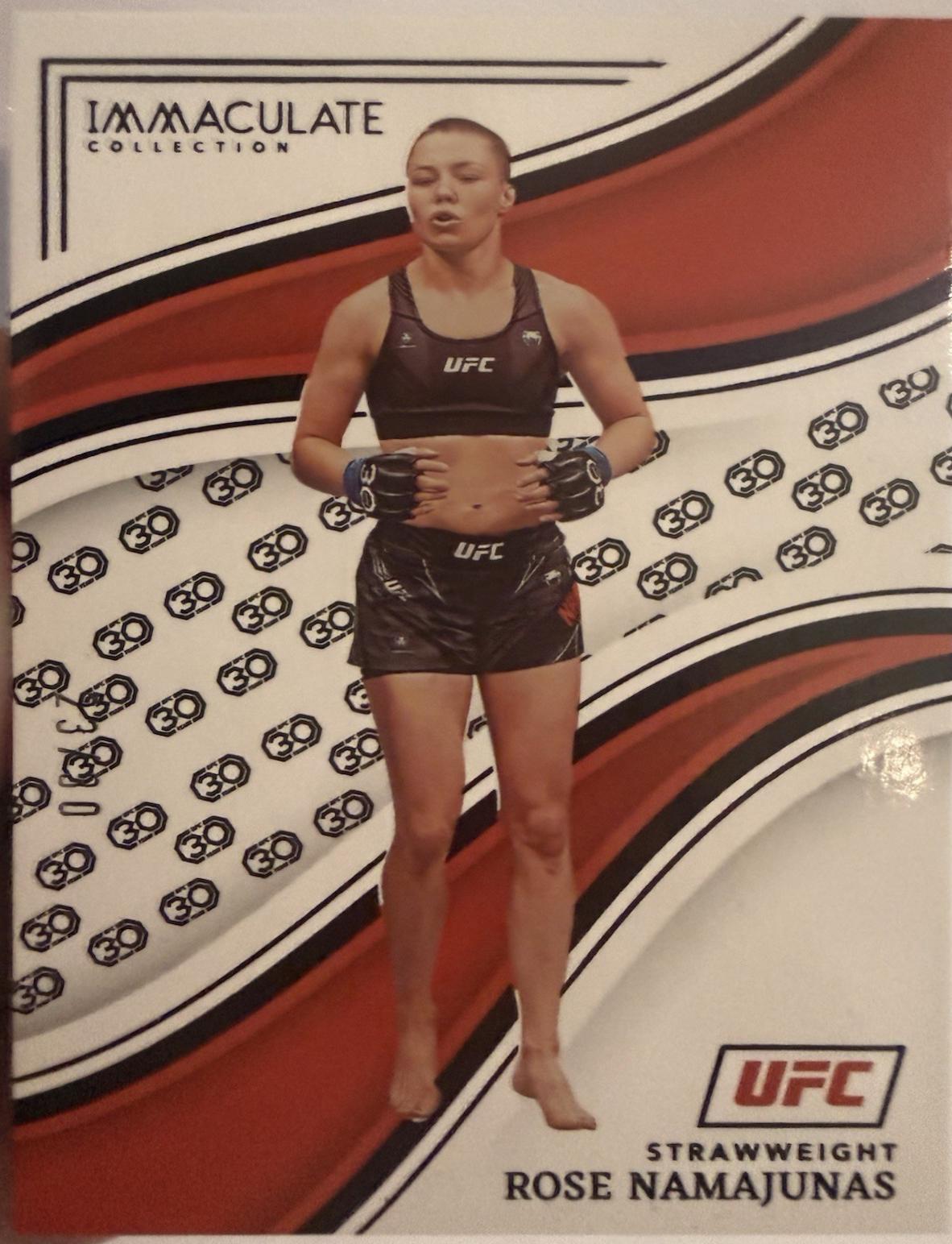 Rose Namajunas 2023 Panini Immaculate Collection UFC Base #14 30th Anniversary