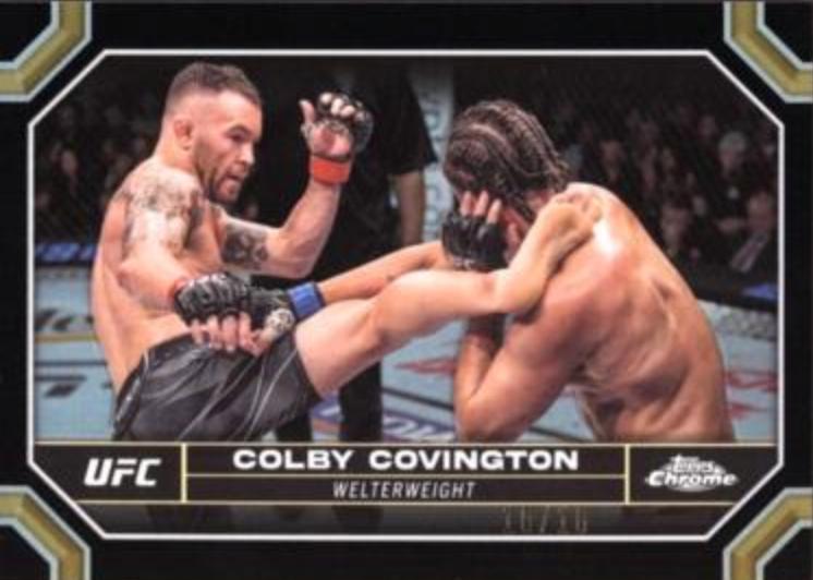 Colby Covington 2024 Topps Chrome UFC Base #48 Black Refractor