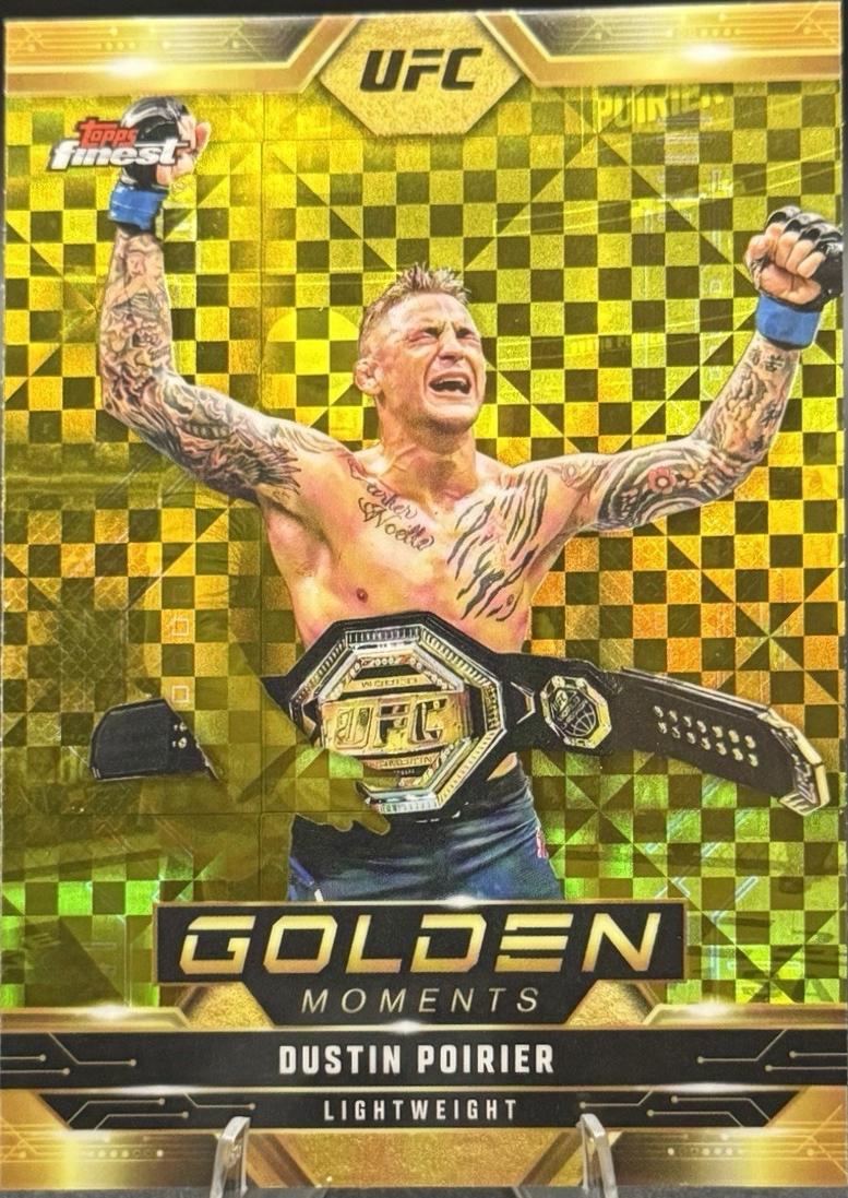 Dustin Poirier 2025 Topps Finest UFC Golden Moments #GM-20 Checkerboard Refractor
