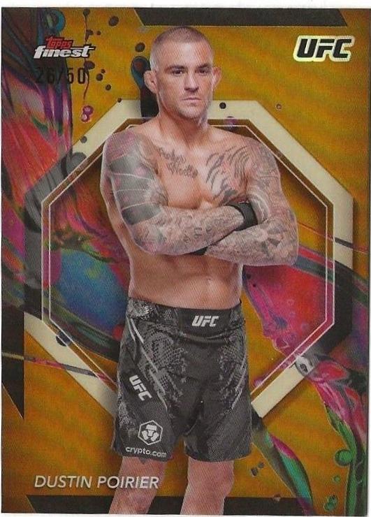 Dustin Poirier 2024 Topps Finest UFC Base Common #98 Gold Refractor