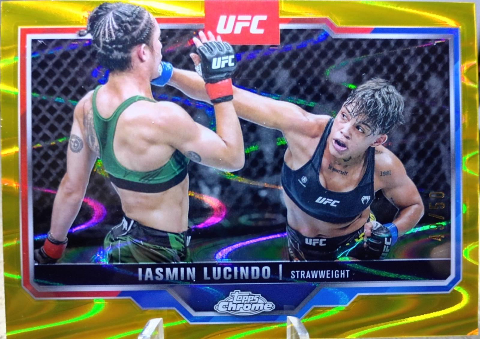 Iasmin Lucindo 2025 Topps Chrome UFC Base #130 Gold RayWave