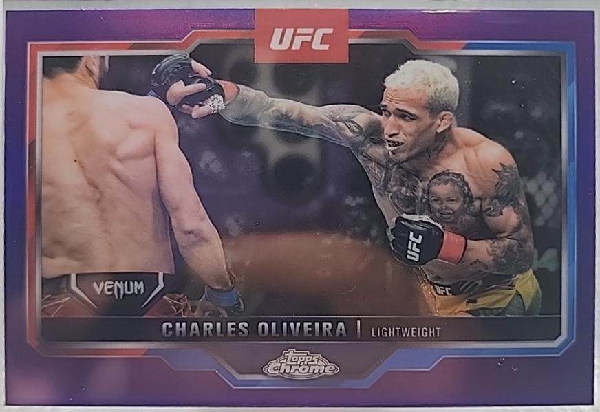 Charles Oliveira 2025 Topps Chrome UFC Base #54 Purple Refractor