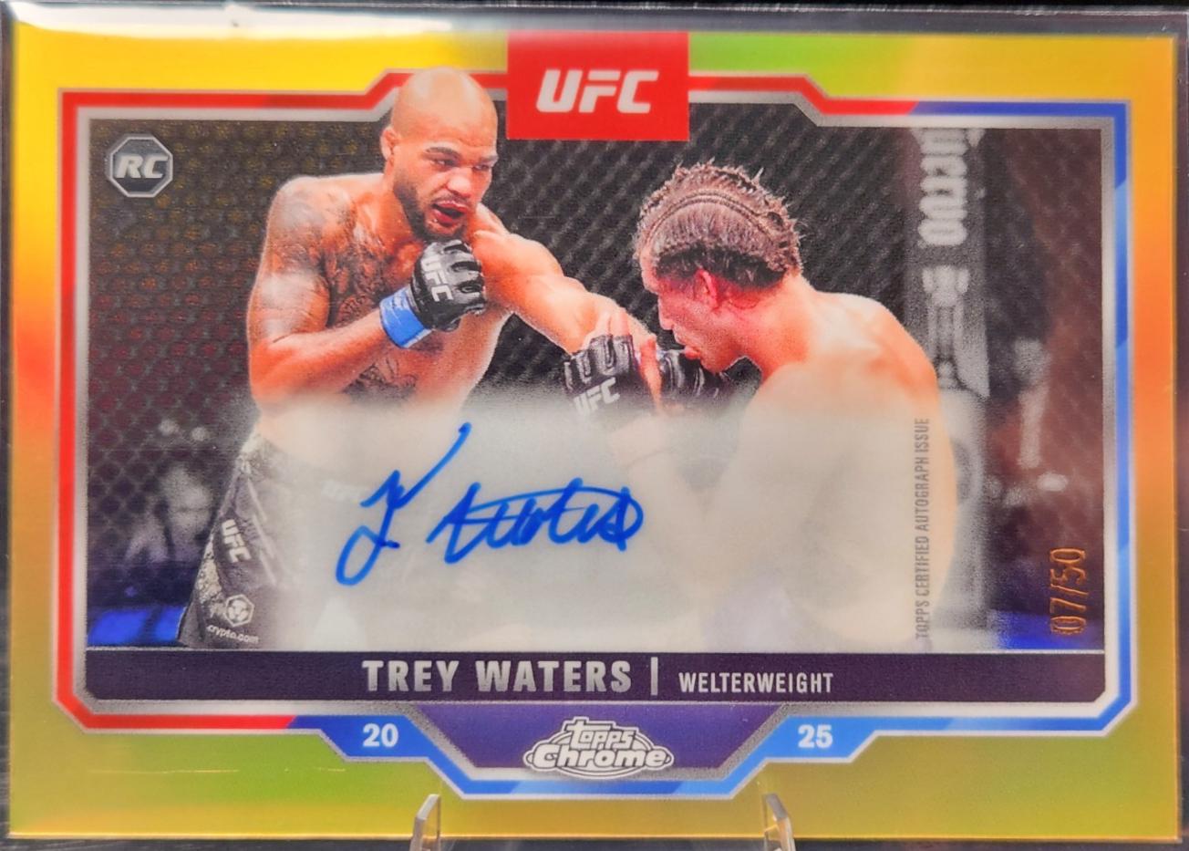 Trey Waters 2025 Topps Chrome Sapphire UFC Chrome Rookie Autographs Sapphire #CRA-TW Gold Sapphire