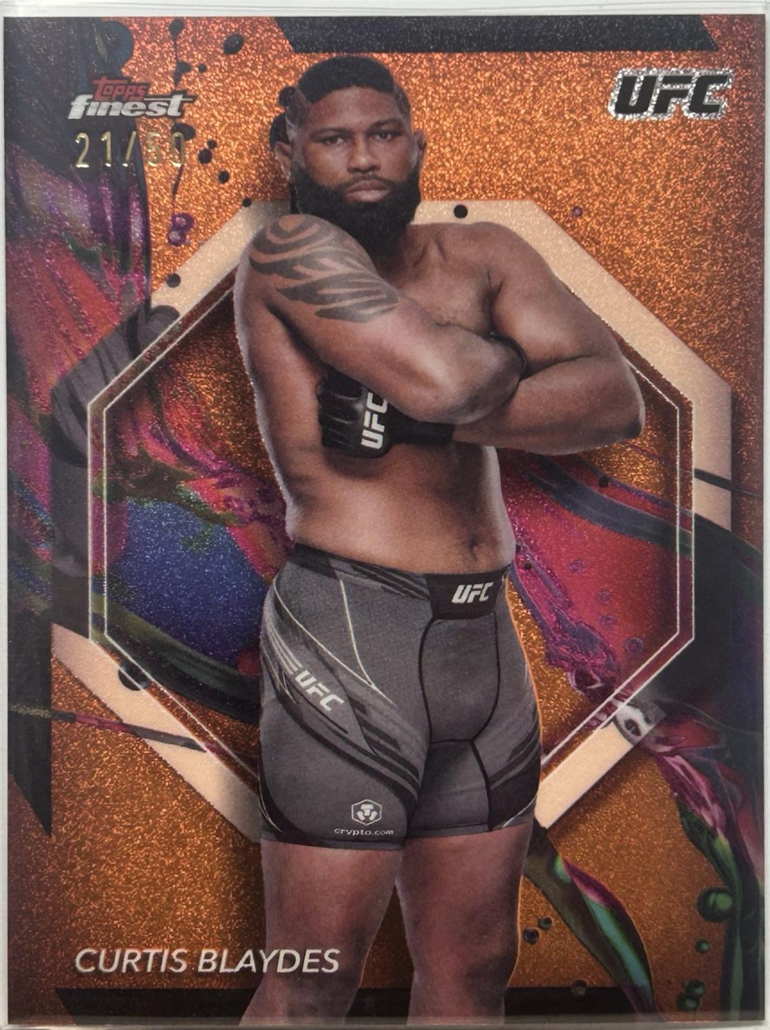 Curtis Blaydes 2024 Topps Finest UFC Base Common #35 Tangerine Glitter Refractor