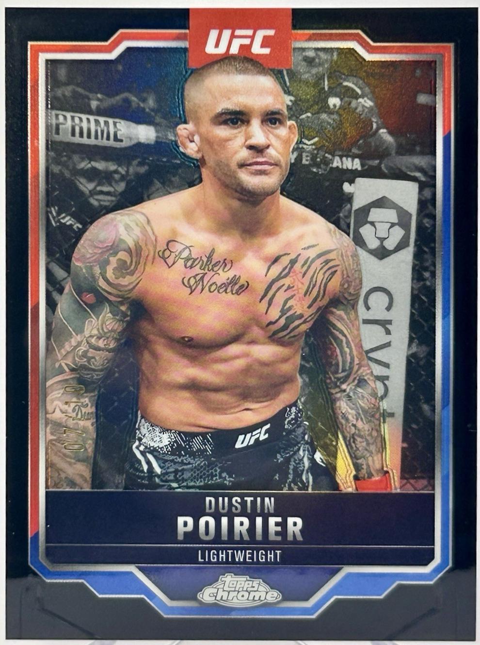 Dustin Poirier 2025 Topps Chrome UFC Base #7 Black Refractor