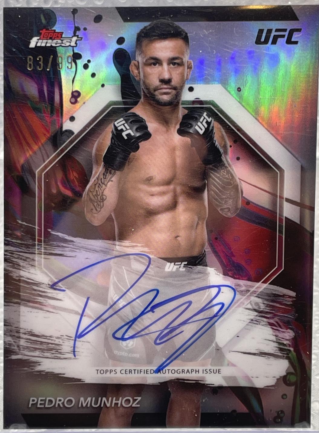 Pedro Munhoz 2024 Topps Finest UFC Finest Autographs #FA-PMZ Refractor