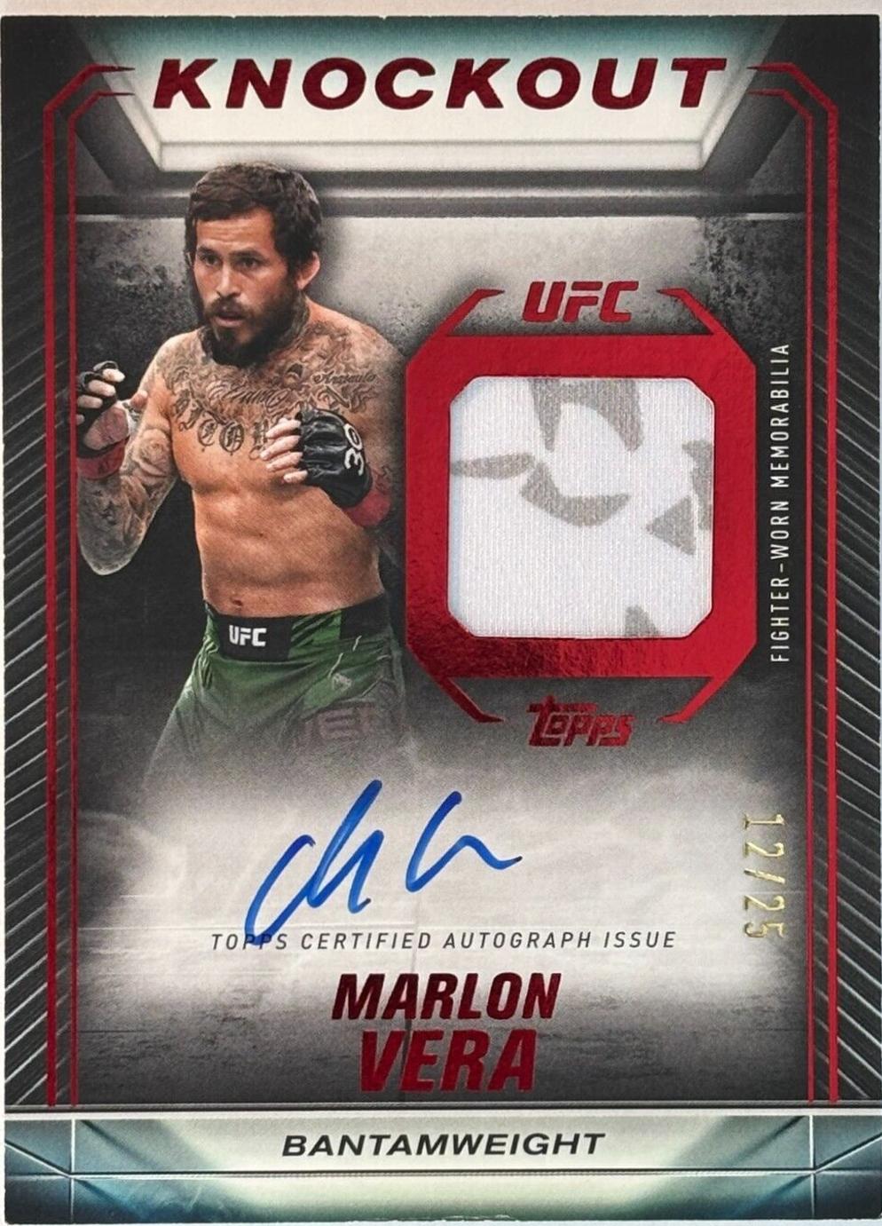 Marlon Vera 2024 Topps Knockout UFC Knockout Autograph Relics #KAR-MVA Red