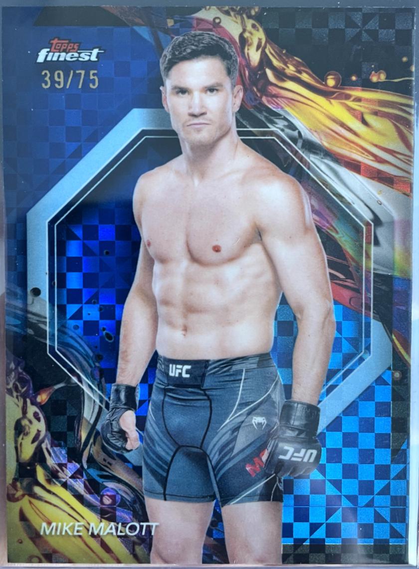 Mike Malott 2024 Topps Finest UFC Base Uncommon #154 Blue Checkerboard Refractor