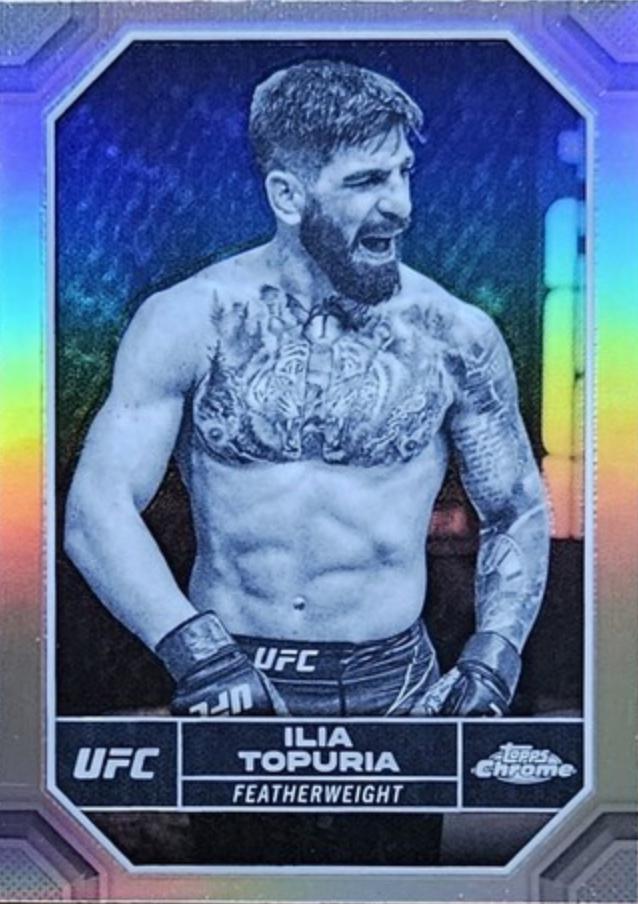 Ilia Topuria 2024 Topps Chrome UFC Base #77 Negative Refractor