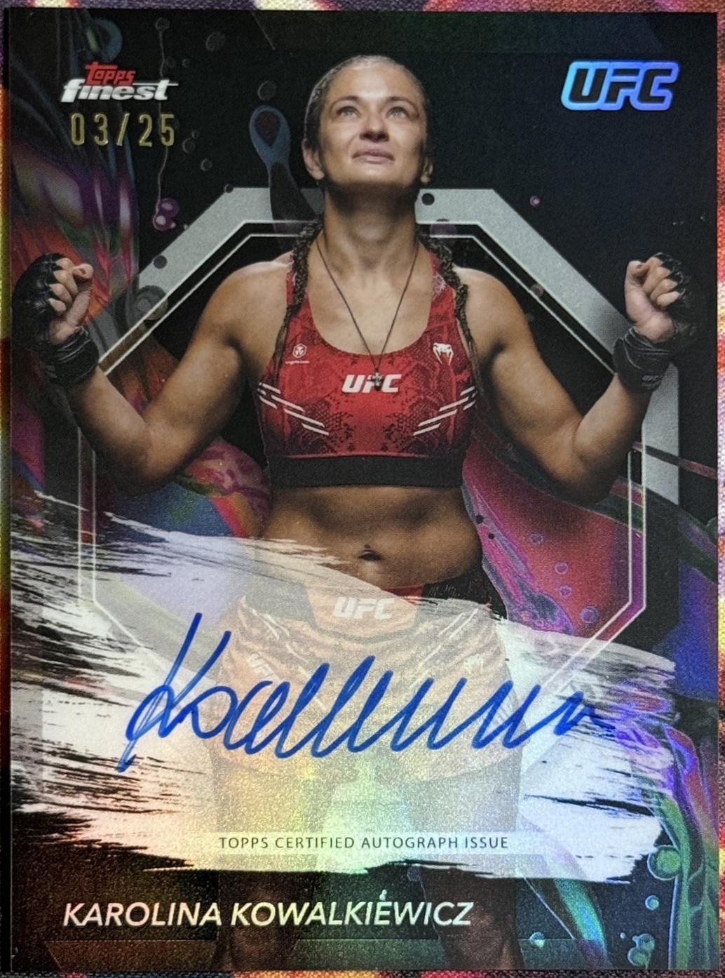 Karolina Kowalkiewicz 2024 Topps Finest UFC Finest Autographs #FA-KKZ Black Refractor
