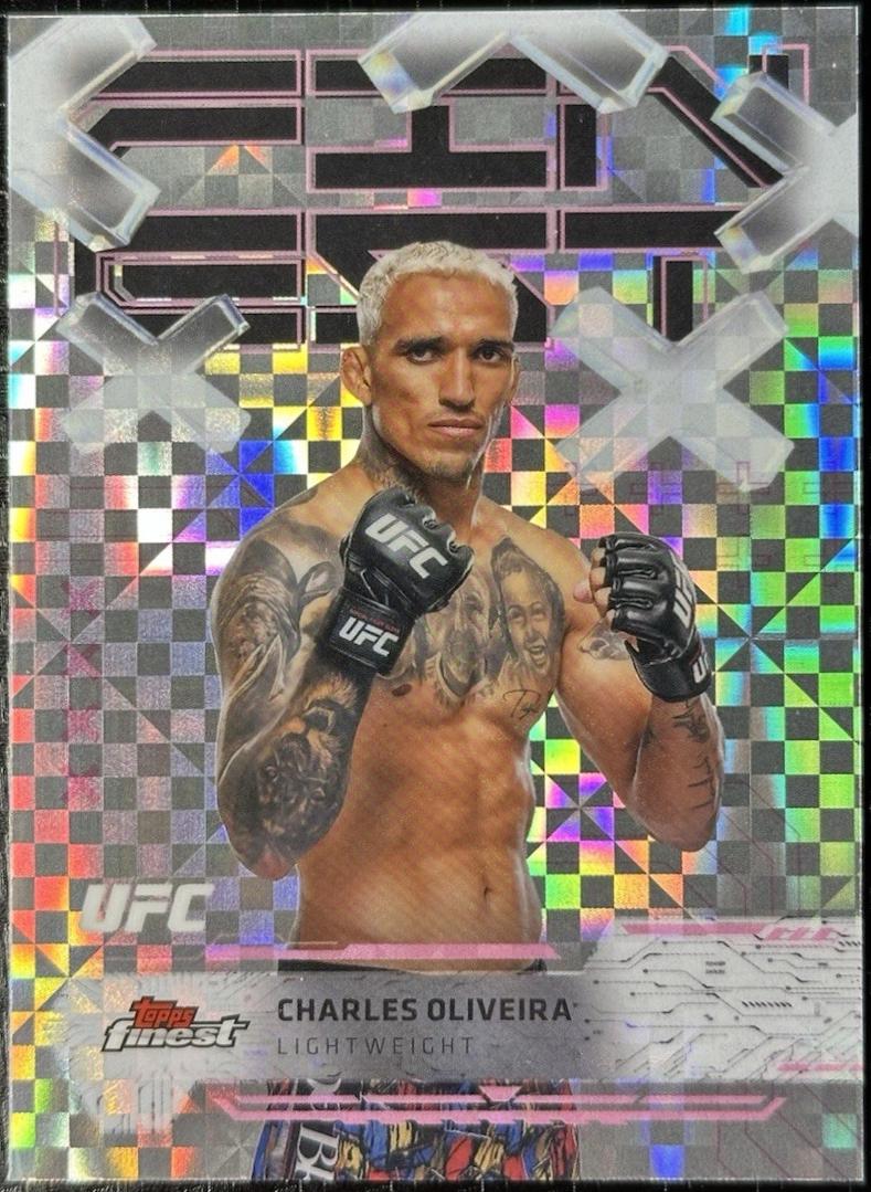 Charles Oliveira 2025 Topps Finest UFC Base Common #85 Checkerboard Refractor