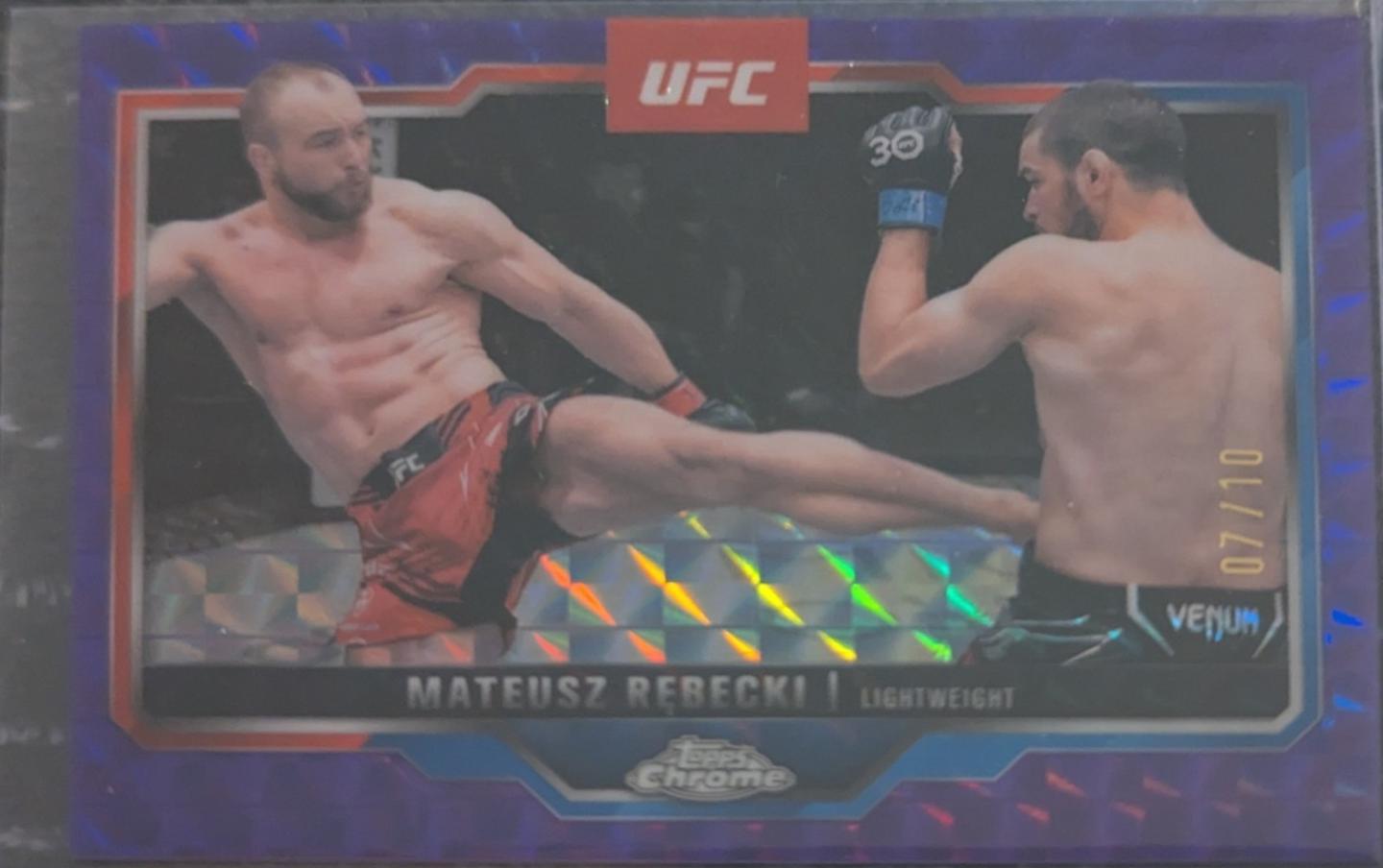 Mateusz Rębecki 2025 Topps Chrome UFC Base #61 Purple Geometric Refractor
