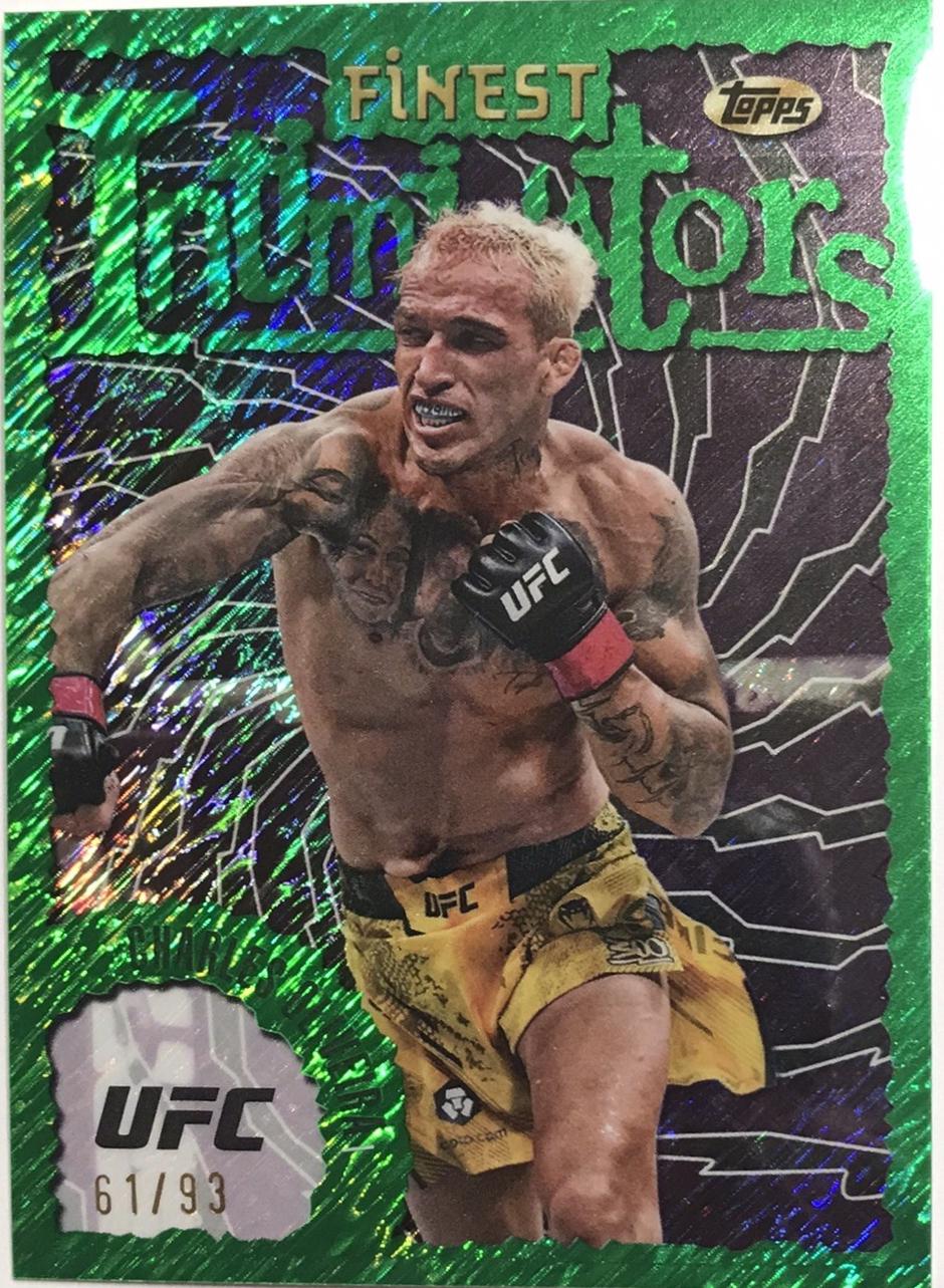 Charles Oliveira 2024 Topps Finest UFC Intimidators #INT-5 Green Shimmer Refractor