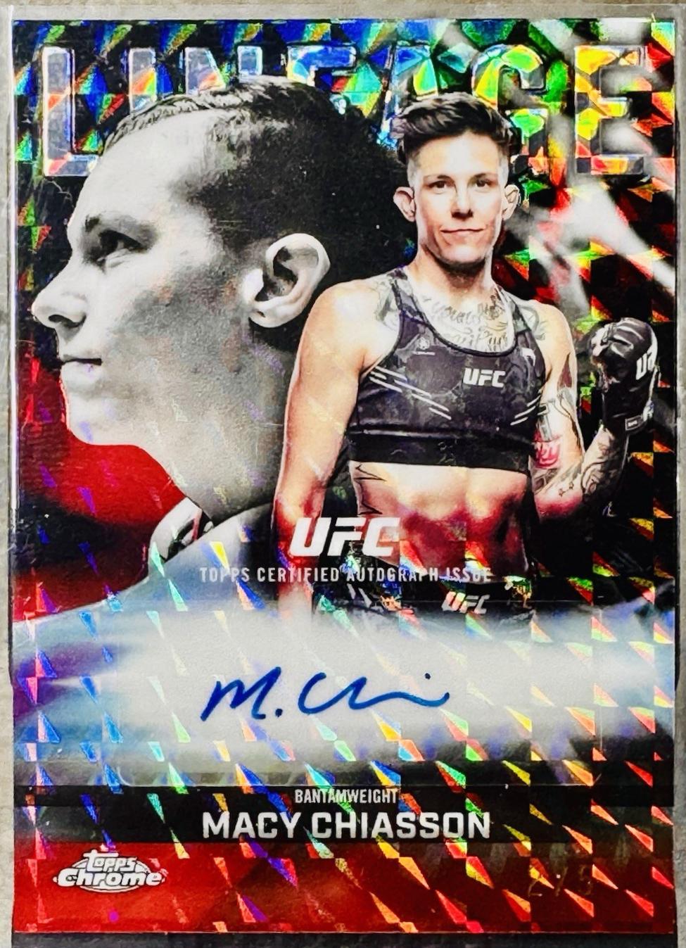 Macy Chiasson 2026 Topps Chrome UFC Chrome Lineage Autographs #CCA-MA Red Geometric Refractor