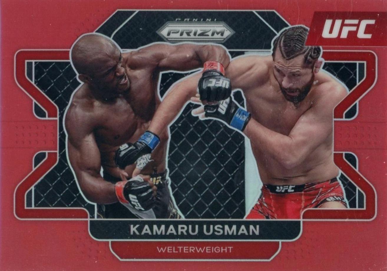 Kamaru Usman 2022 Panini Prizm UFC Base #54 Red