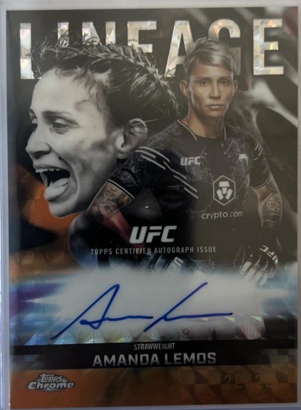 Amanda Lemos 2026 Topps Chrome UFC Chrome Lineage Autographs #CCA-AL Orange Geometric Refractor