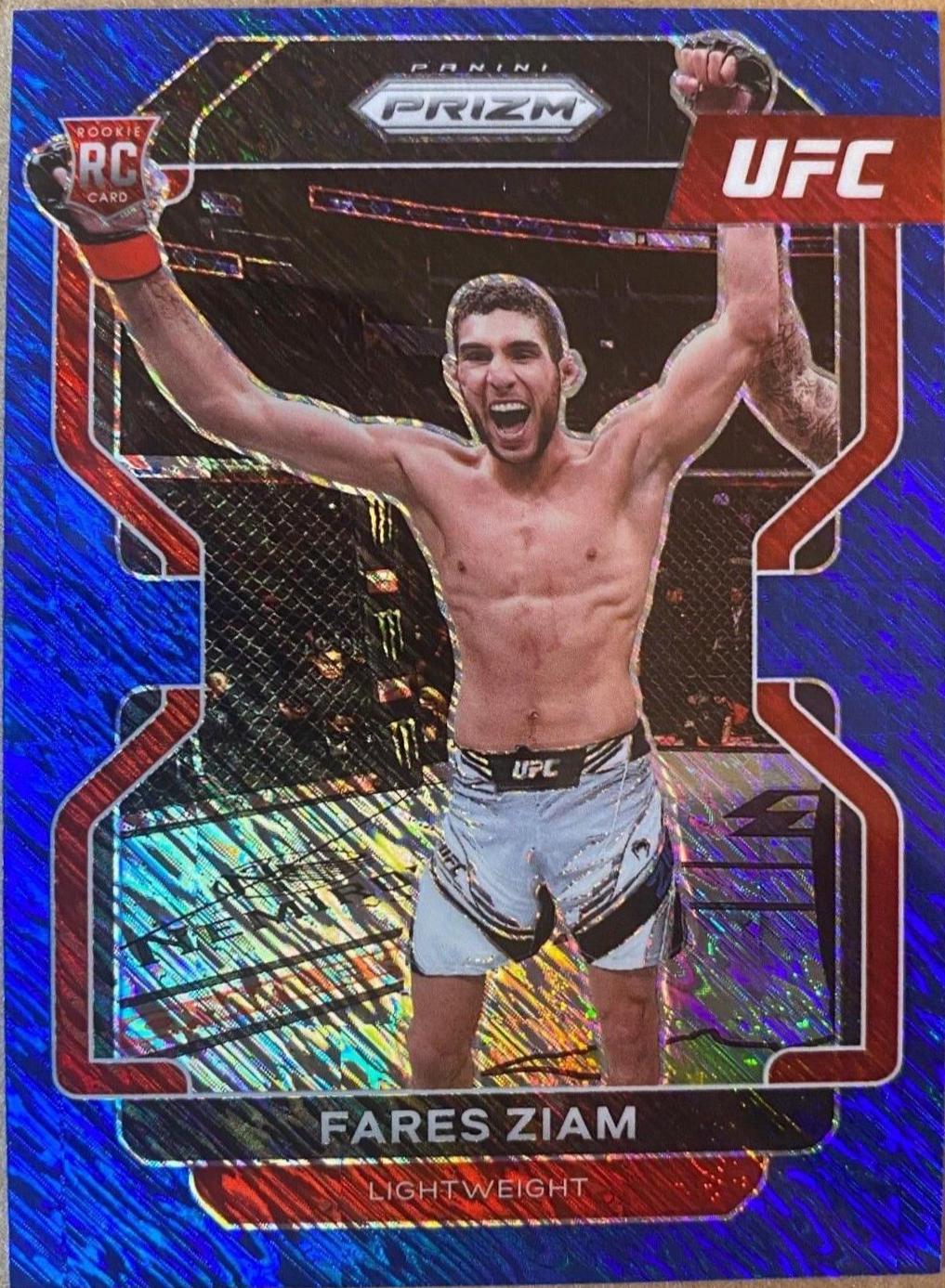 Fares Ziam 2022 Panini Prizm UFC Base #143 Blue Shimmer