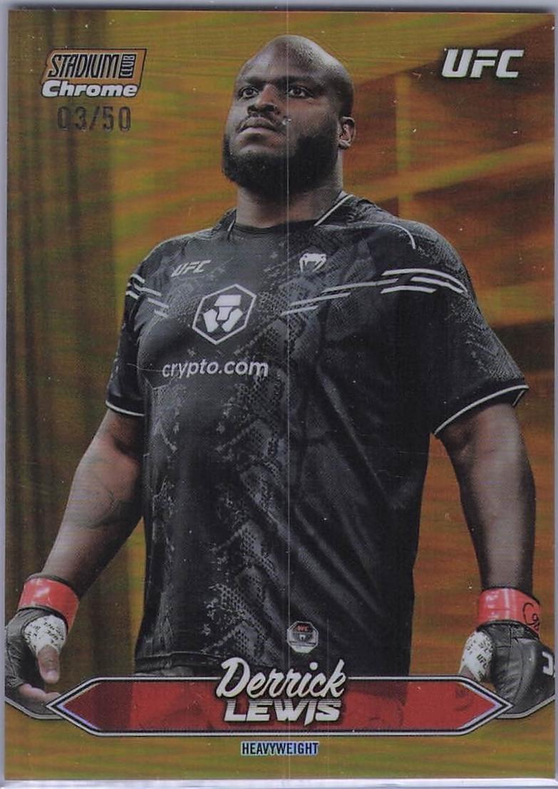 Derrick Lewis 2025 Topps Stadium Club UFC Base Chrome #C-73 Gold Refractor