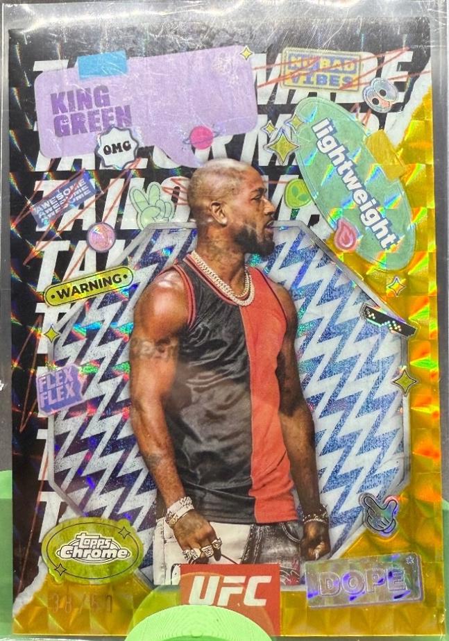 King Green 2025 Topps Chrome UFC Tailor Made #TRM-8 Geometric Gold Refractor