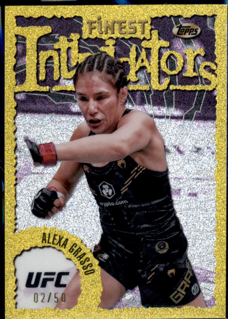 Alexa Grasso 2024 Topps Finest UFC Intimidators #INT-2 Yellow Glitter Refractor