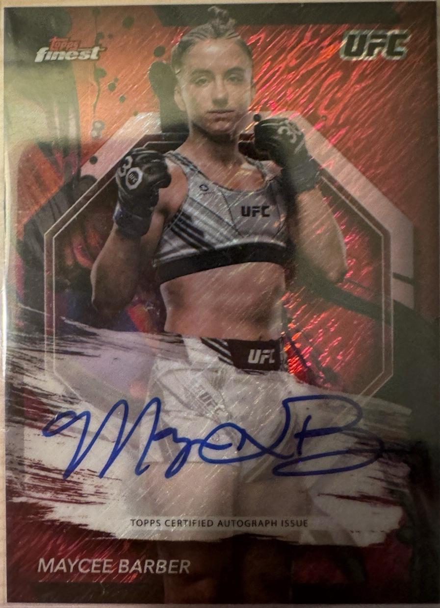 Maycee Barber 2024 Topps Finest UFC Finest Autographs #FA-MEB Red Shimmer Refractor