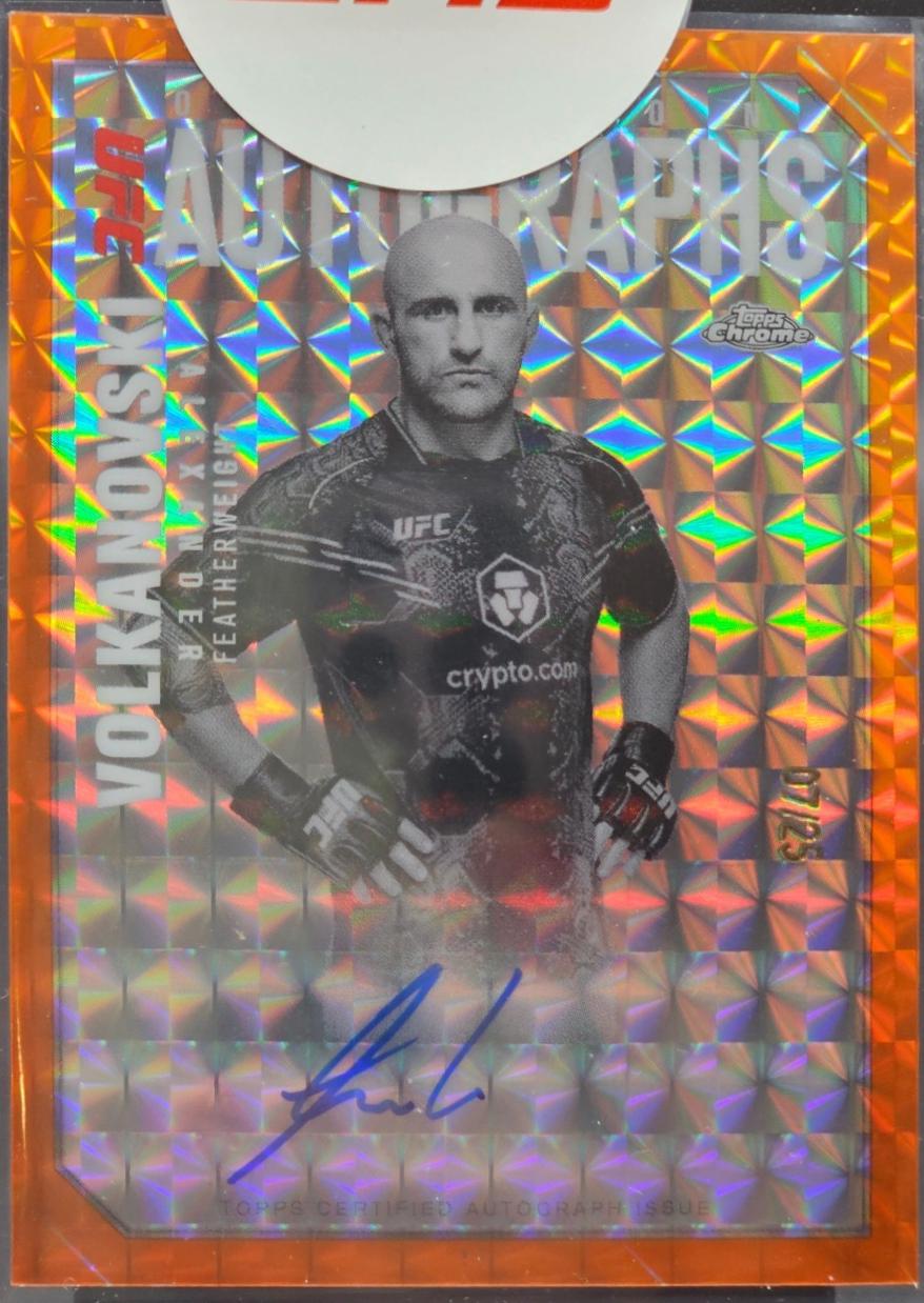 Alexander Volkanovski 2025 Topps Chrome UFC Octagon Legends Autographs #OLA-AV Geometric Orange Refractor
