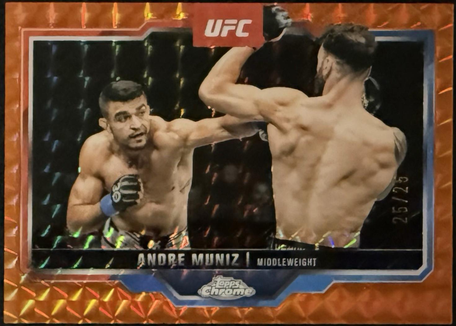 Andre Muniz 2025 Topps Chrome UFC Base #11 Orange Geometric Refractor