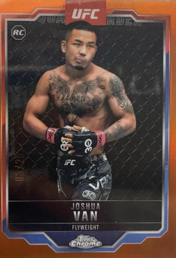 Joshua Van 2025 Topps Chrome UFC Base #136 Orange Refractor