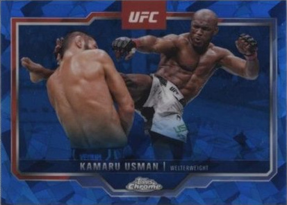 Kamaru Usman 2025 Topps Chrome Sapphire UFC Base Sapphire #27 Padparadscha Sapphire