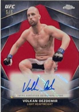 Volkan Oezdemir 2024 Topps Chrome UFC Chrome Veteran Autographs #CVA-VOE Red Refractor
