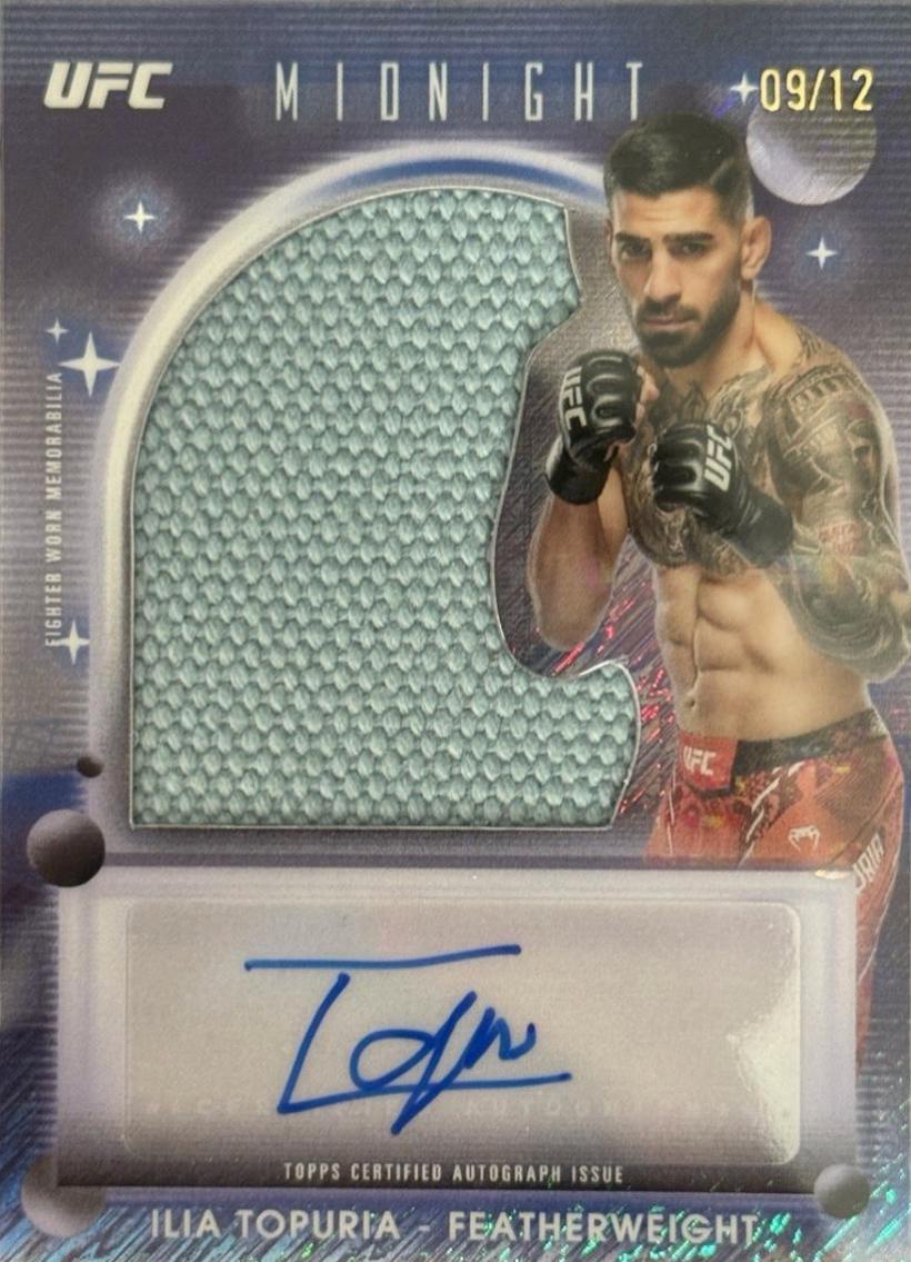 Ilia Topuria 2025 Topps Midnight UFC Relic Autographs #VRA-IT Moon Beam