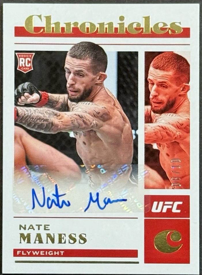 Nate Maness 2023 Panini Chronicles UFC Chronicles Signatures #CS-NMS Gold