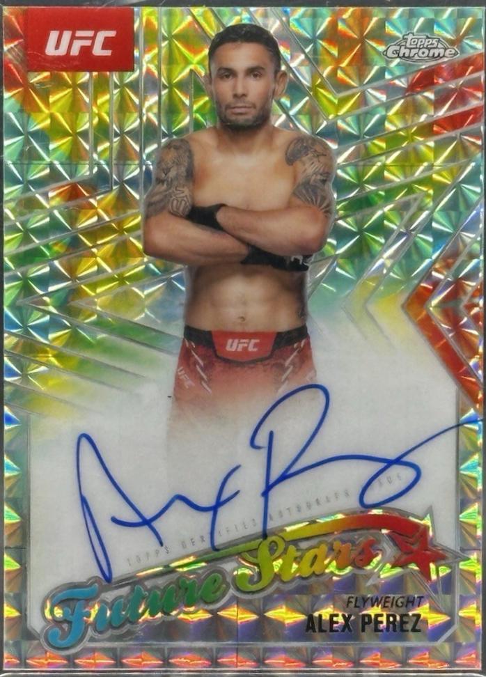 Alex Perez 2025 Topps Chrome UFC Future Stars Autographs #FSA-AP Geometric Purple Refractor