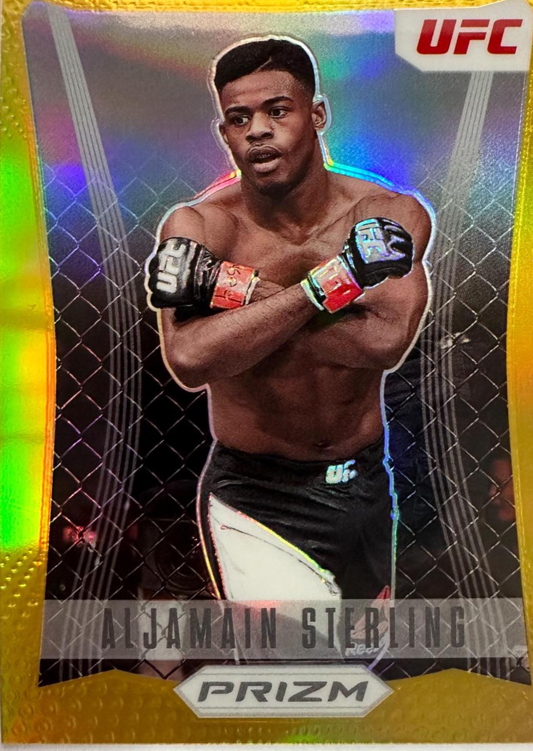 Aljamain Sterling 2022 Panini Prizm UFC Prizm Flashback #11 Gold