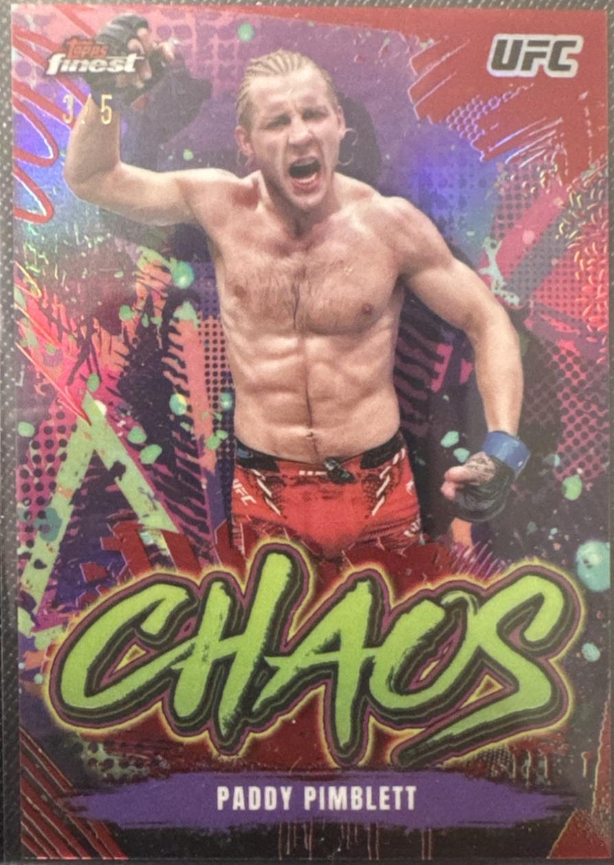 Paddy Pimblett 2024 Topps Finest UFC Chaos #CHA-2 Red Refractor