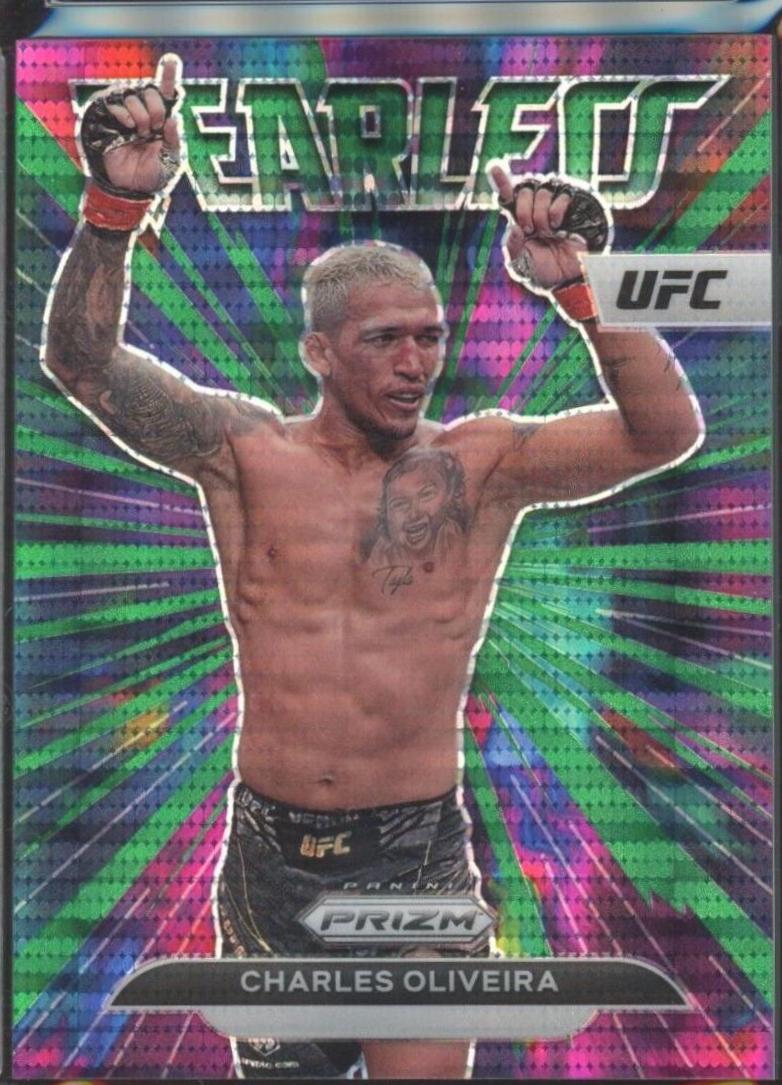 Charles Oliveira 2023 Panini Prizm UFC Fearless #17 Green Pulsar
