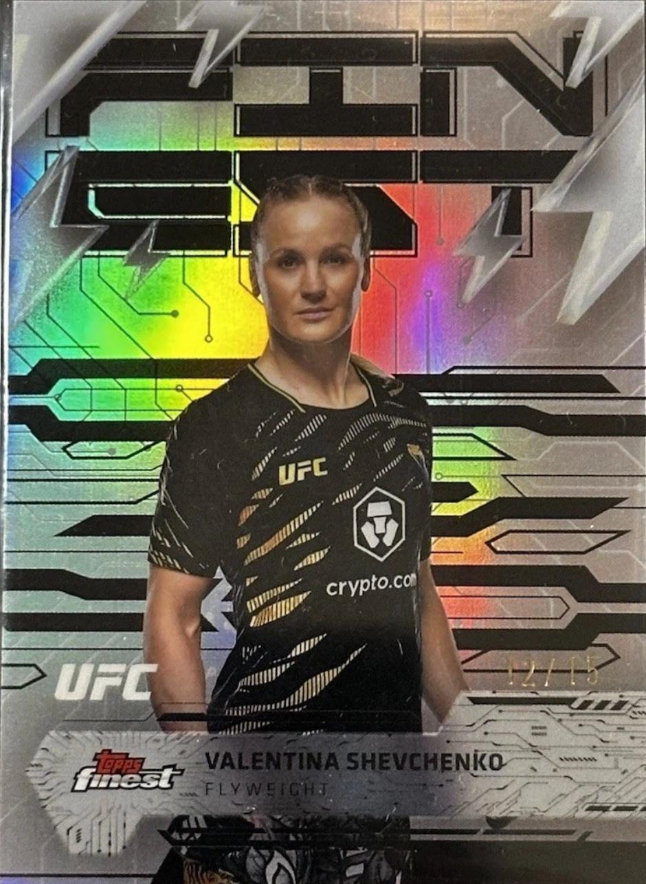 Valentina Shevchenko 2025 Topps Finest UFC Base Rare #285 Black Refractor