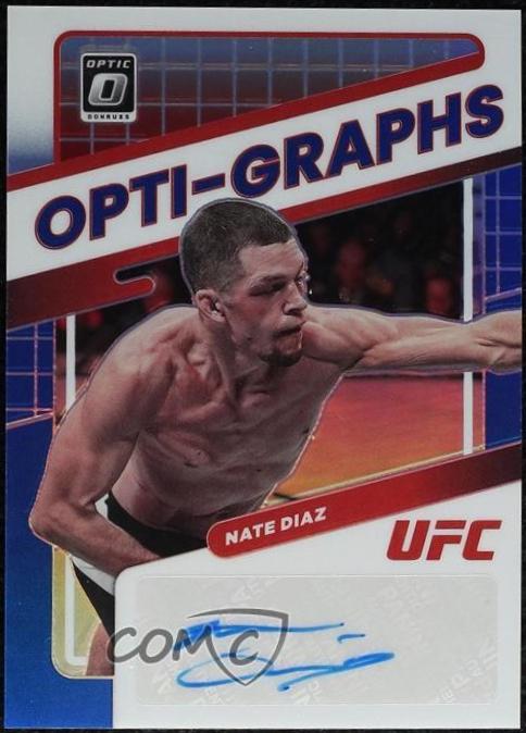 Nate Diaz 2022 Panini Donruss Optic UFC Opti-Graphs #2 Blue