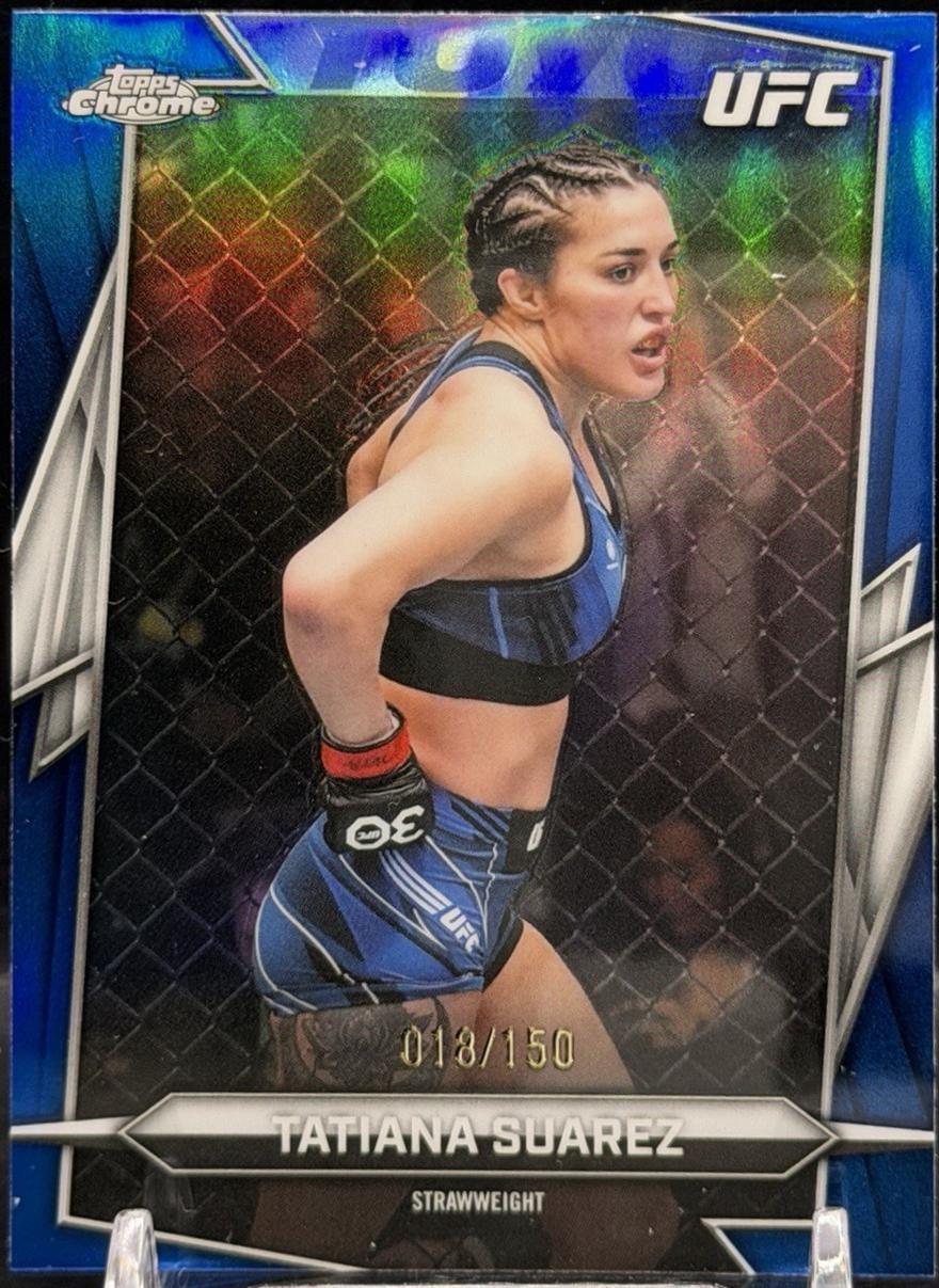 Tatiana Suarez 2026 Topps Chrome UFC Base #92 Blue Refractor