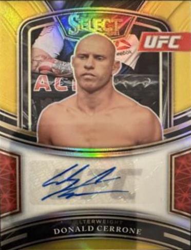 Donald Cerrone 2021 Panini Select UFC Signatures #46 Gold Prizms
