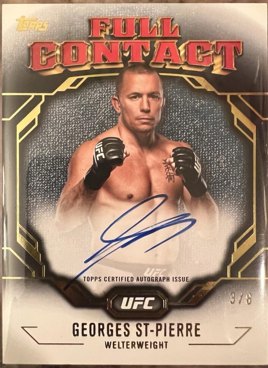 Georges St-Pierre 2024 Topps Knockout UFC Full Contact Autographs #FCA-GSP Gold