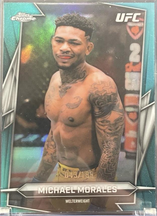 Michael Morales 2026 Topps Chrome UFC Base #67 Aqua Refractor