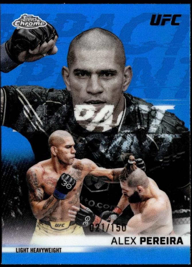 Alex Pereira 2026 Topps Chrome UFC Impact Point #IP-1 Blue Refractor