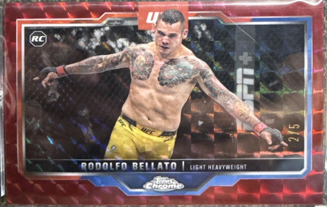 Rodolfo Bellato 2025 Topps Chrome UFC Base #194 Red Geometric Refractor