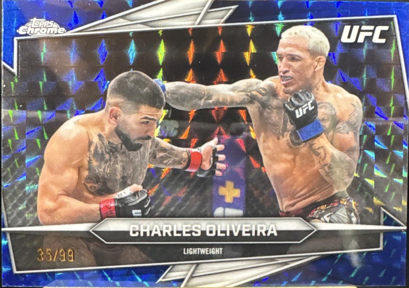 Charles Oliveira 2026 Topps Chrome UFC Base #150 Green Refractor