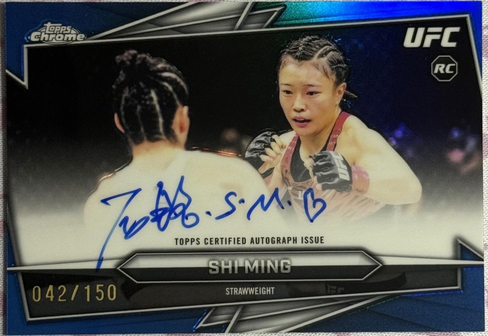 Shi Ming 2026 Topps Chrome UFC Base Autographs #BAV-MS Blue Refractor