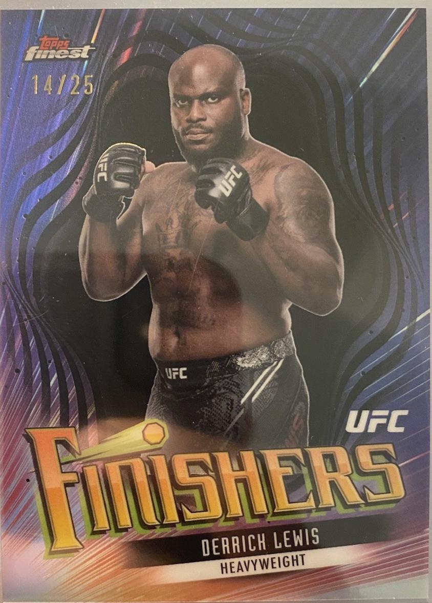 Derrick Lewis 2024 Topps Finest UFC Finishers #FIN-7 Black Refractor